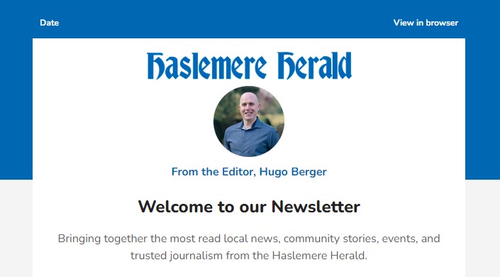 Haslemere Herald newsletter sample