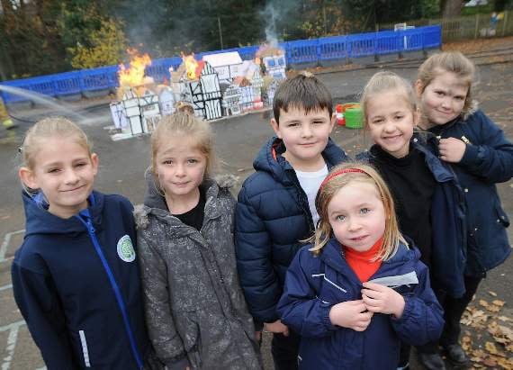 Great Fire of London recreated by pupils