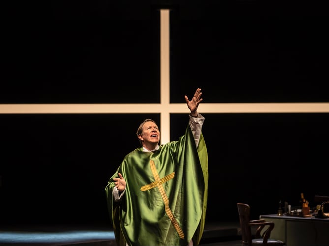 Sam Spruell as Father Flynn in Doubt: A Parable at Chichester Festival Theatre. Credit: Johan Persson