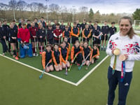 Olympic gold medallist Giselle Ansley visits King Edward’s Witley