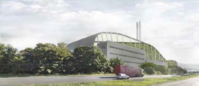 A computer simulation of the proposed incinerator off the A31 near Alton