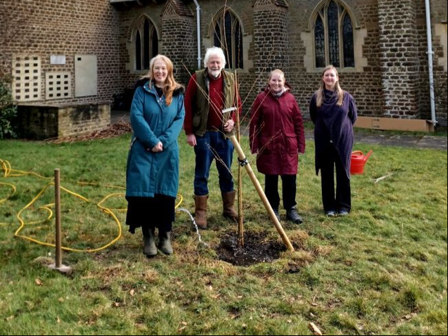 The tree was planted at St Christopher’s Church