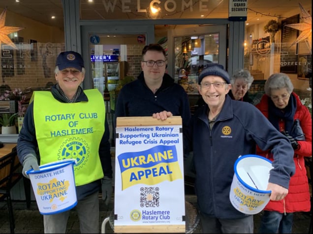Haslemere Rotary Club members held a collection for Ukraine outside Oliver’s Coffee on Saturday