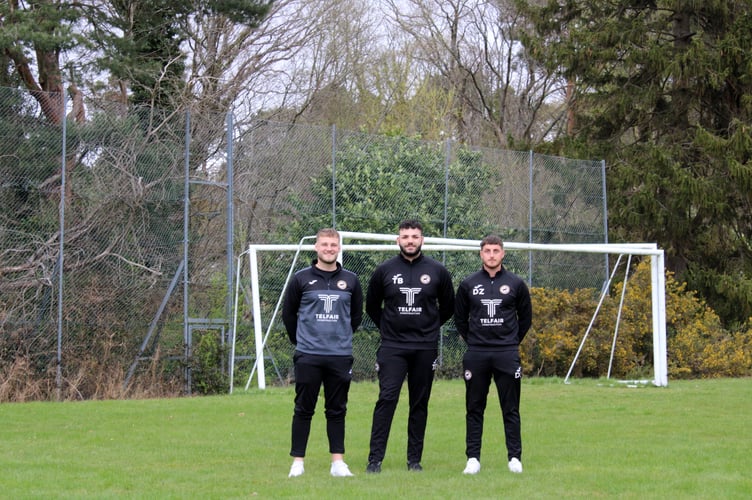 Whitehill & Bordon FC co-founders at The Daly Ground (left to right) George McGarry, Tylan Borachan, Daniel Zubiena