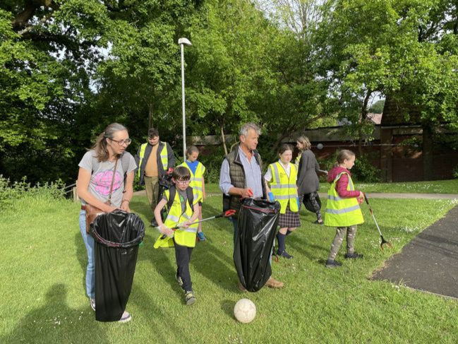 Children from The Den Church Youth Group collected litter on Lion Green