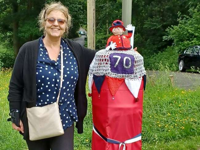 The Platinum Jubilee postbox topper in Grayswood