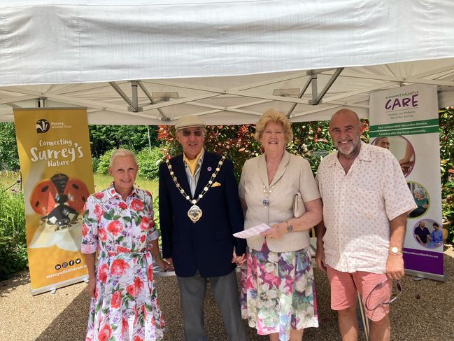 Waverley mayor Councillor John Ward (second left) visited Haslemere’s Art & Soul 22 exhibition with his wife Gillian