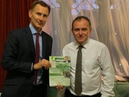 Jeremy Hunt with environment secretary George Eustice