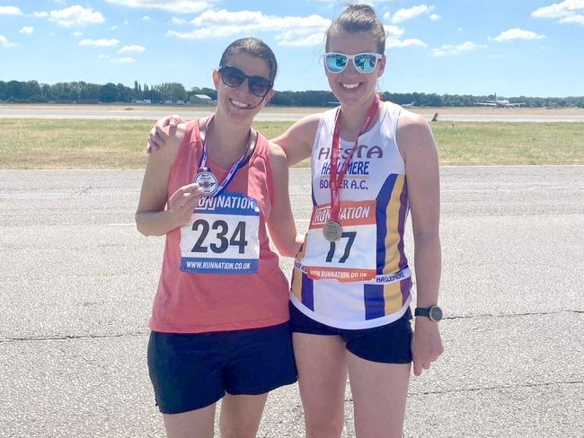 Running buddies Gemma Reeder and Hesta Gilham at Dunsfold