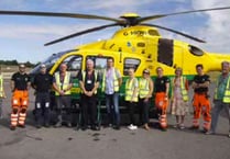 Lindford fete team meet Hampshire and Isle of Wight Air Ambulance crew