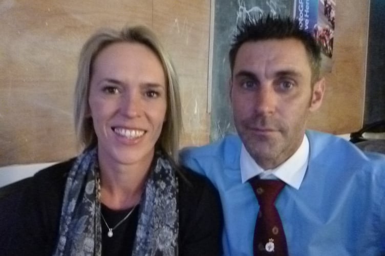 Rachel and Steve Wallace watching the Queen’s state funeral at Bordon Working Men’s Club on September 19th 2022.