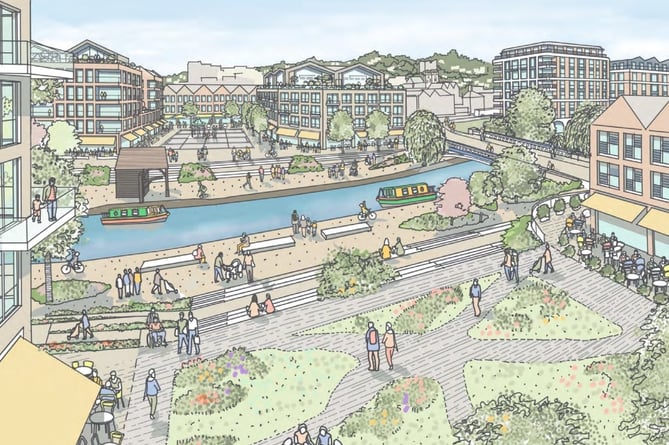 Guildford proposed town square as part of plans to open up the riverside