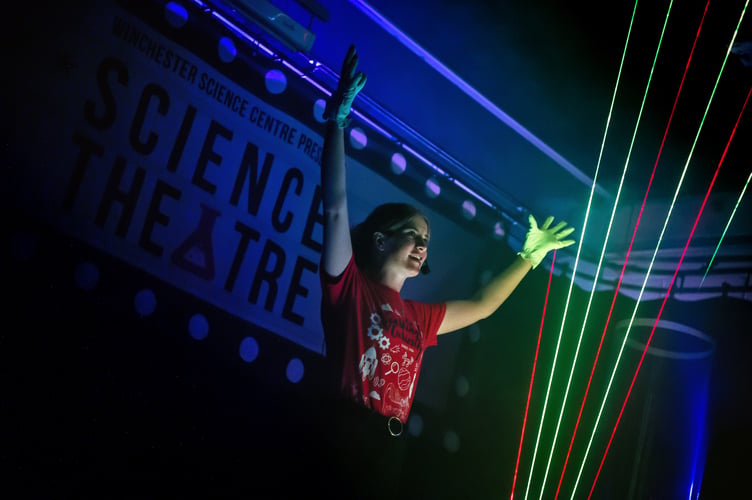 Laser harp at Winchester Science Centre.
