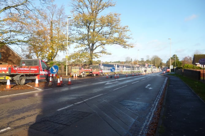 Roadworks in Bordon, November 23rd 2022.