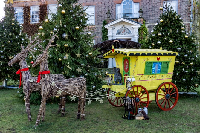 Toad's caravan from The Wind in the Willows at Hinton Ampner, December 2022.