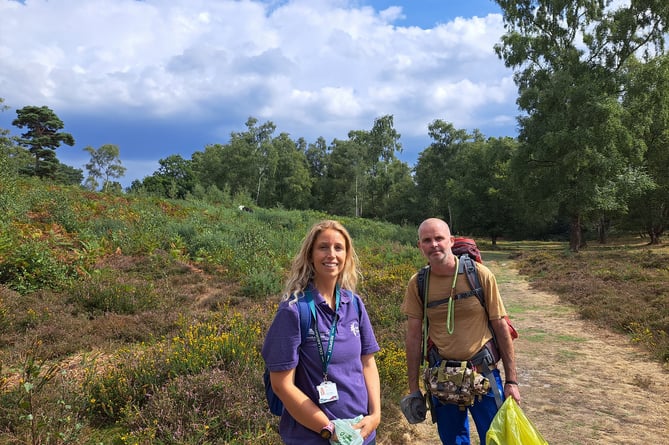 Olivia French, engagement officer for Heathlands Reunited, and Henry Rawlings on the Serpent Trail