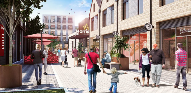 A visualisation of Whitehill & Bordon's new town centre