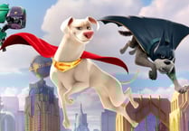 Superman and super dog fight crime in film showing in Bordon