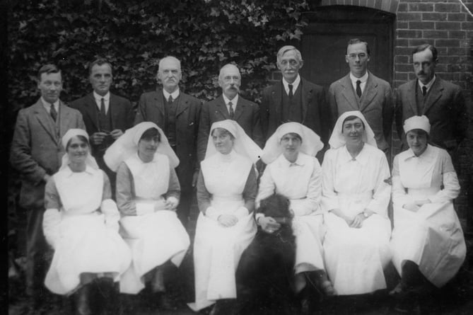 The historic photograph of staff at the newly-opened Haslemere Hospital in 1923