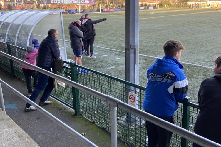 Farnham Town boss Paul Johnson spots something he’s not happy with
