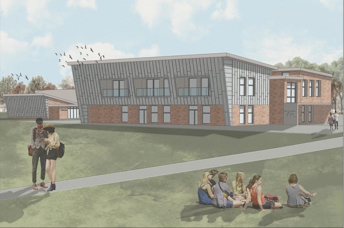 A visualisation of Woolmer Hill School's new teaching block