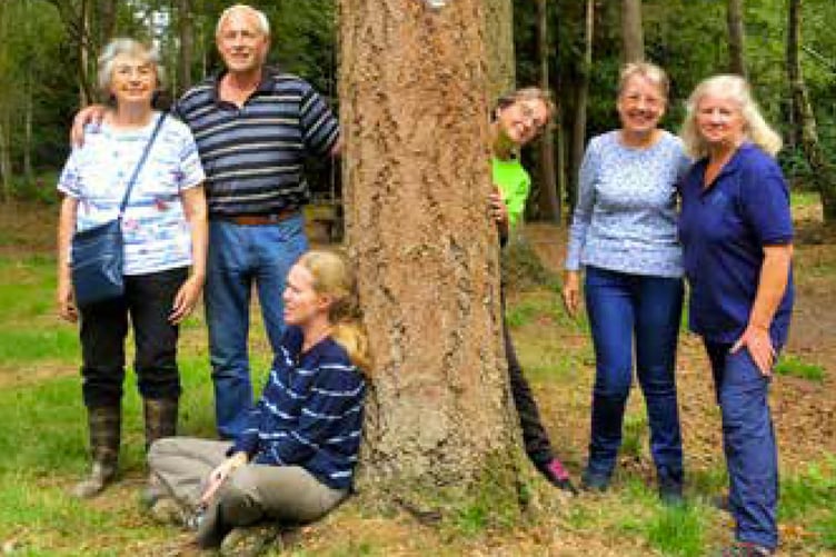 Dementia-friendly Alton members in Alice Holt Forest, January 2023.