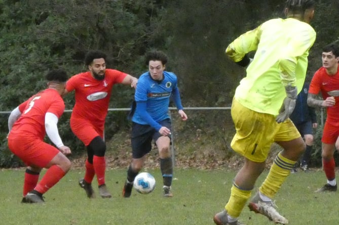 Action from Liss Athletic's 5-2 defeat against Sway on Saturday, January 28