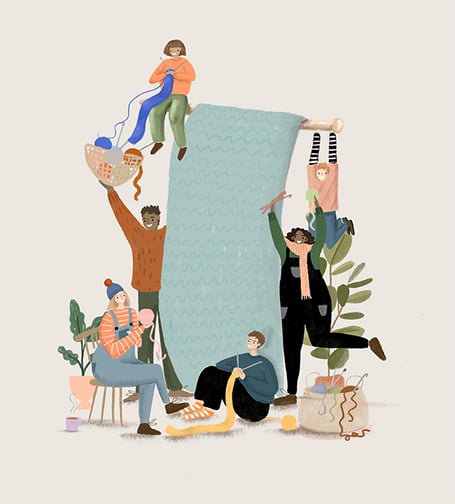 Poster for Unravel yarn festival, Farnham Maltings, February 24th to 26th 2023.