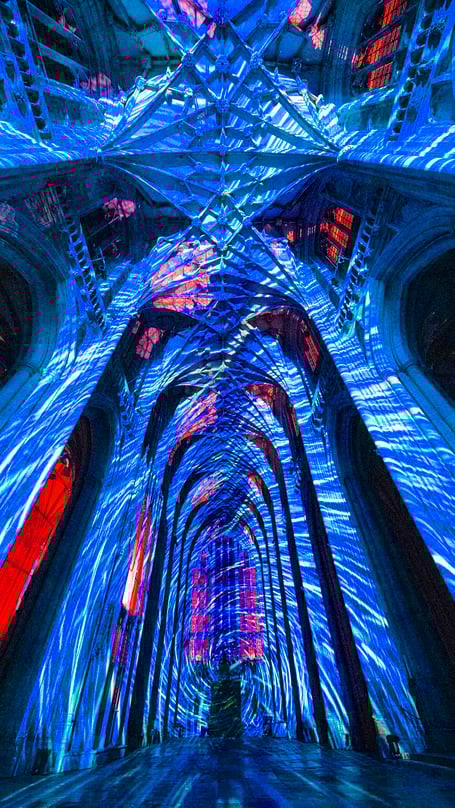 Lux Muralis at Winchester Cathedral, Christmas 2022.