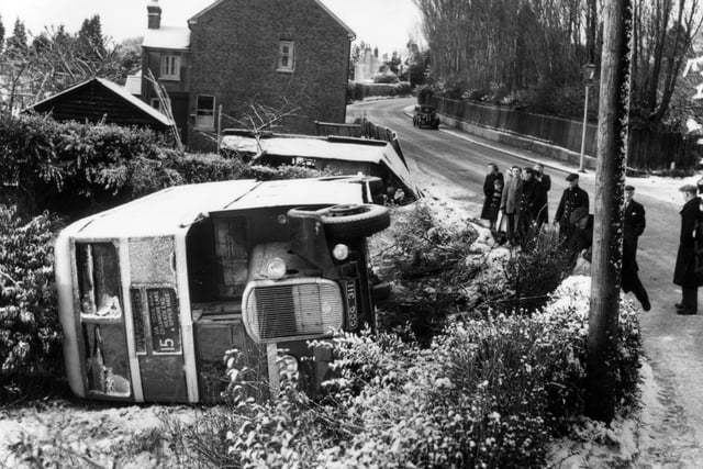 From the Herald archive: An icy end for Farnham's No.15 bus in 1954