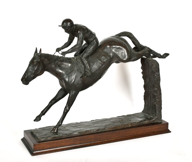 A bronze model of a race horse called ‘Docklands Express’ by jockey-turned-artist Philip Blacker (born 1949) sold for £2,000 at Parker Fine Art's March sale