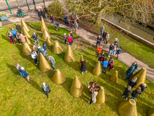 Farnham’s £19,500 golden cones art installation gets the town talking