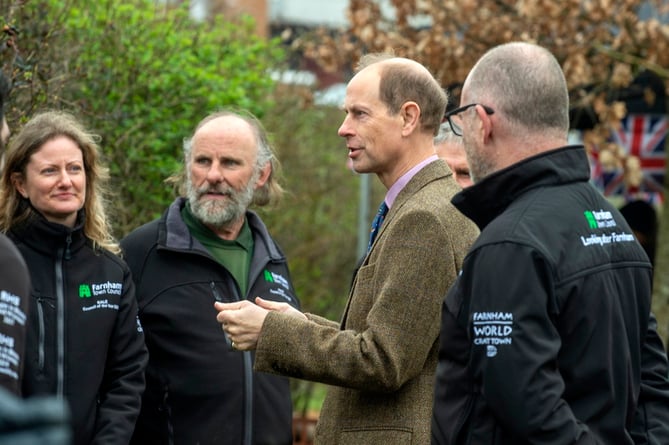 Robin Cooper meeting HRH The Duke of Edinburgh during his visit to Farnham in March