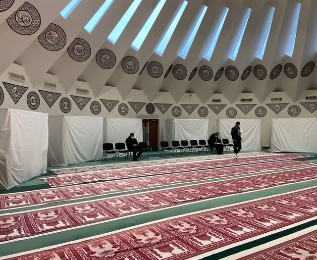 Inside Tilford's Mubarak Mosque during the holy month of Ramadan