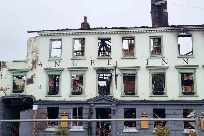 The Angel Inn in Midhurst was devastated by a fire  in the early hours of Thursday, March 16