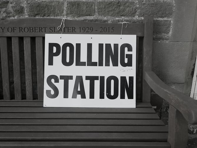 polling station stock image