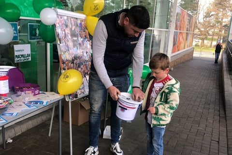 First donation to charity headshave, Tesco Bordon, April 22nd 2023.