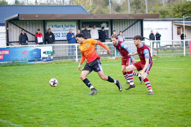 Louis Russell in action for Alton against Badshot Lea