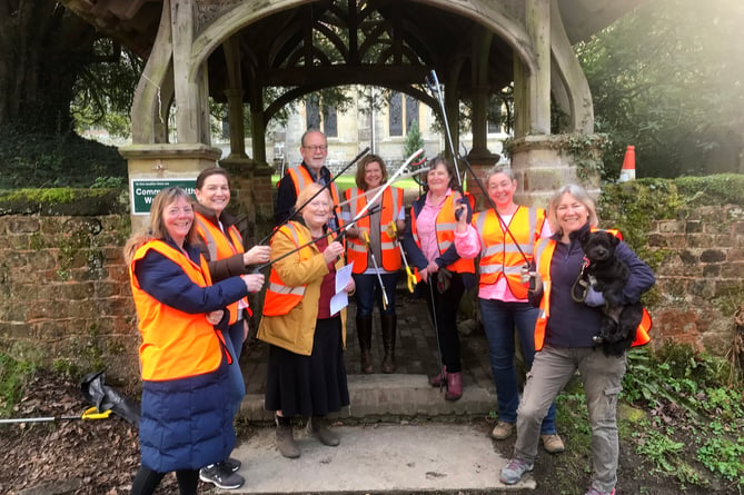Councillor Angela Glass (third from left) with her band of dedicated Bramshott litter-pickers