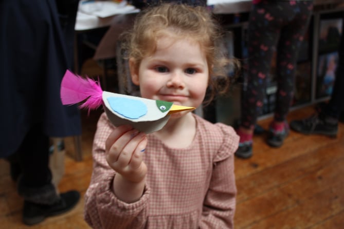 Making birds with Chertsey Museum at Haslemere Museum's Earth Day event
