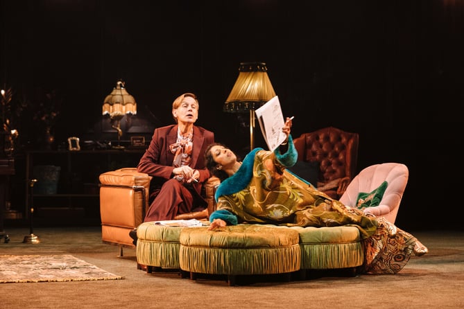 Richard Cant (Pauncefort Quentin) and Priyanga Burford (Helen Saville) in The Vortex at Chichester Festival Theatre