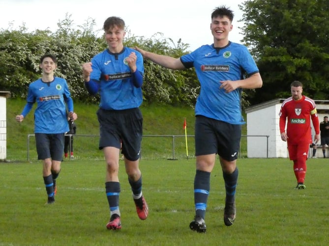 Theo Glazier celebrates