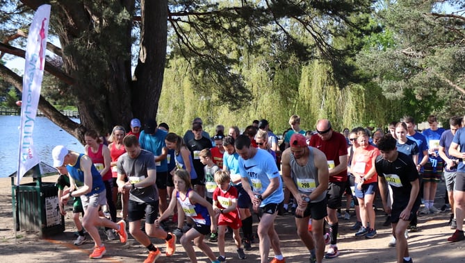 Runners line up for this year's Petersfield Heath 5km race