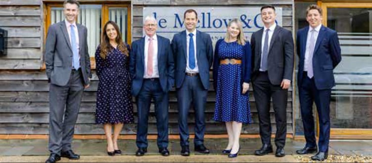 The advisory team at de Mellow & Co, based in Clanfield and Petersfield, May 2023.