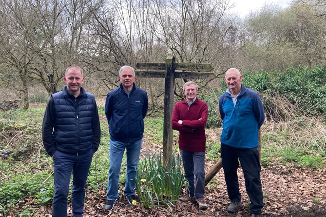 Trustees of the Snailslynch Wood Community Project: Simon Cryer, Geoff Shutler, Stephen Linton and Stephen Pallant