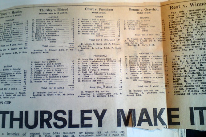 Scorecard of the 1972 I'Anson title decider