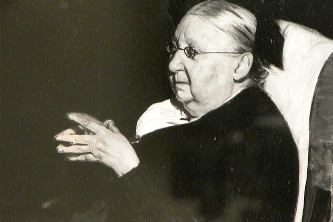Photograph of a painting of Gertrude Jekyll by William Nicholson