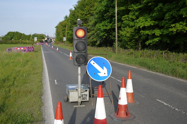 Temporary traffic lights