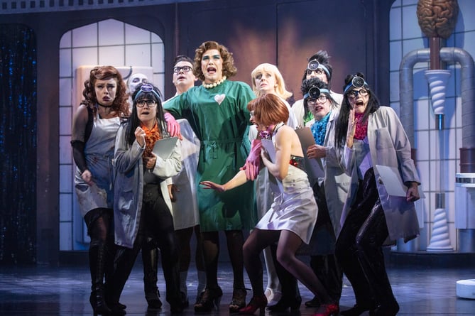 Rocky Horror Show 2022 - Stephen Webb as Frank N Furter, Haley Flaherty as Janet, Richard Meek as Brad, Suzie McAdam as Magenta, Kristian Lavercombe as Riff Raff, Darcy Finden as Columbia, Reece Budin, FionÃ¡n O'Carroll, Stefania Du Toit and Jessica Sole as The Phantoms