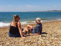 Shannon Court residents enjoy a beach day in Portsmouth